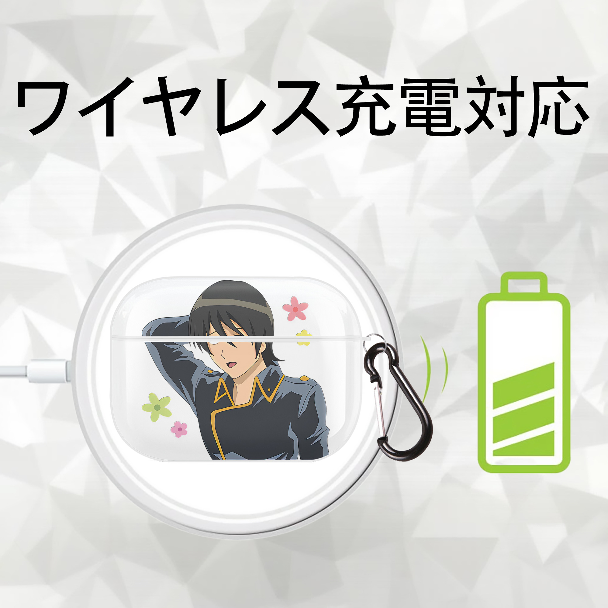 ぎんたま 坂田銀時（さかたぎんとき） 神楽 志村新八（しむら しんぱち） GINTAMA Sakata Gintoki Kagura Shimura Shinpachi 【AirPods Pro用】ハードシェル保護ケース 耐衝撃・防指紋・カラビナ付き商品仕様