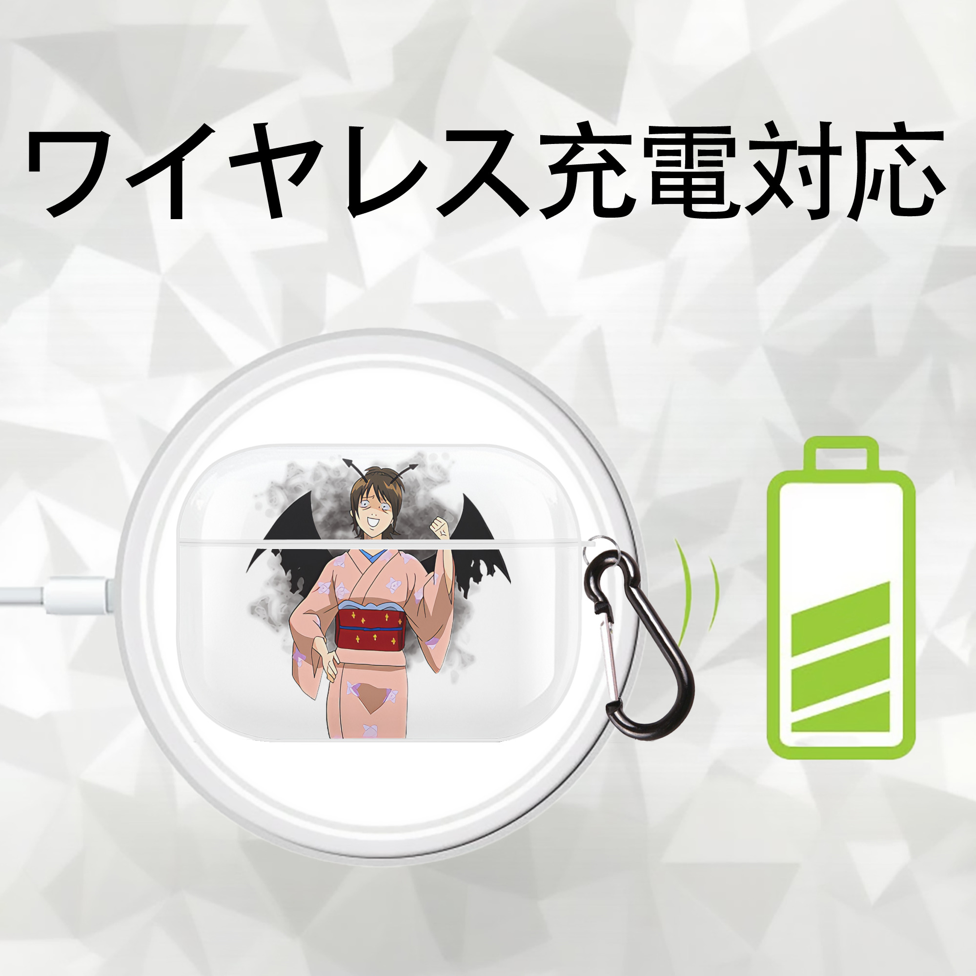 ぎんたま 坂田銀時（さかたぎんとき） 神楽 志村新八（しむら しんぱち） GINTAMA Sakata Gintoki Kagura Shimura Shinpachi 【AirPods Pro用】ハードシェル保護ケース 耐衝撃・防指紋・カラビナ付き商品仕様