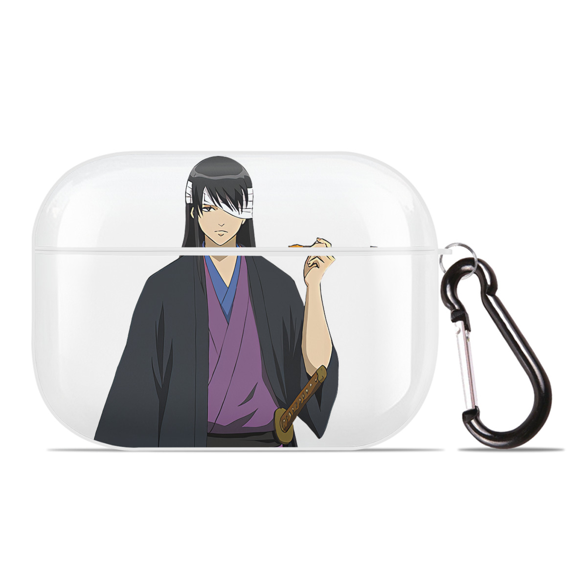 （画像用） ぎんたま 坂田銀時（さかたぎんとき） 神楽 志村新八（しむら しんぱち） GINTAMA Sakata Gintoki Kagura Shimura Shinpachi 【AirPods Pro用】ハードシェル保護ケース 耐衝撃・防指紋・カラビナ付き商品仕様