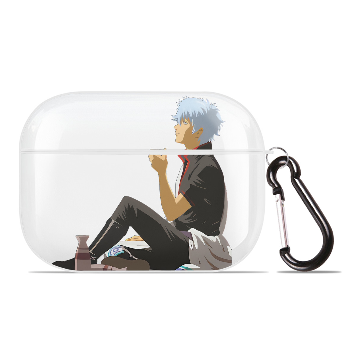 （画像用） ぎんたま 坂田銀時（さかたぎんとき） 神楽 志村新八（しむら しんぱち） GINTAMA Sakata Gintoki Kagura Shimura Shinpachi 【AirPods Pro用】ハードシェル保護ケース 耐衝撃・防指紋・カラビナ付き商品仕様