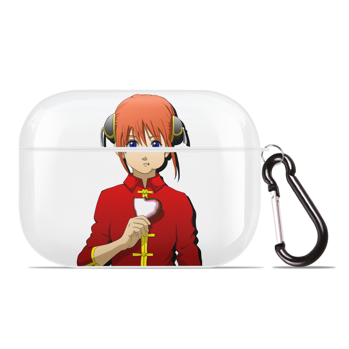（画像用） ぎんたま 坂田銀時（さかたぎんとき） 神楽 志村新八（しむら しんぱち） GINTAMA Sakata Gintoki Kagura Shimura Shinpachi 【AirPods Pro用】ハードシェル保護ケース 耐衝撃・防指紋・カラビナ付き商品仕様