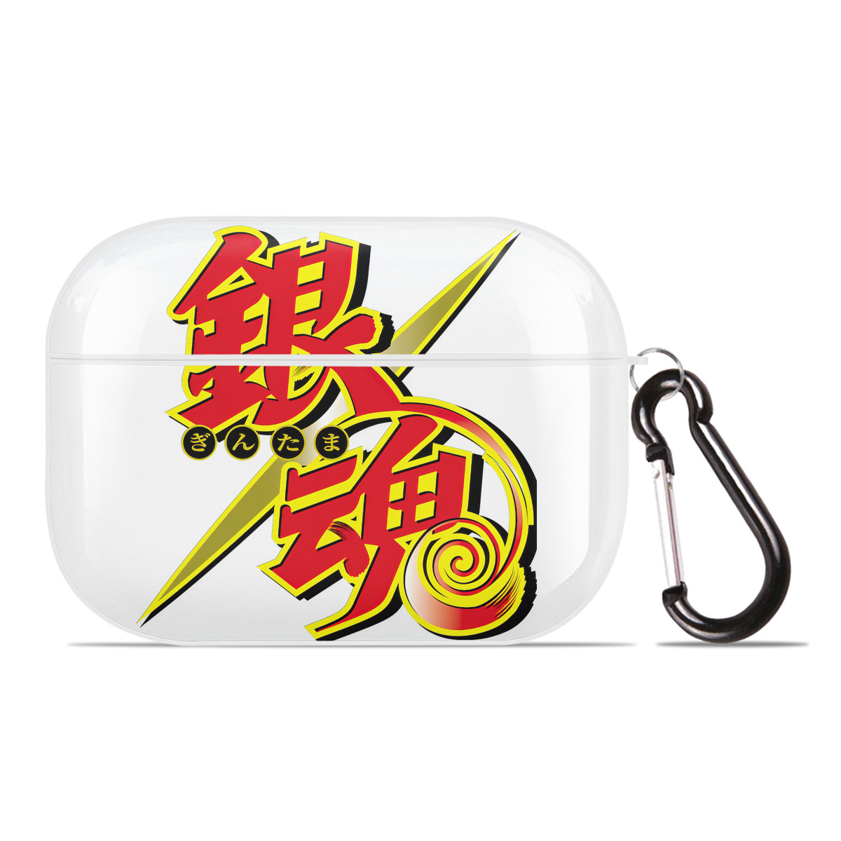 （画像用） ぎんたま 坂田銀時（さかたぎんとき） 神楽 志村新八（しむら しんぱち） GINTAMA Sakata Gintoki Kagura Shimura Shinpachi 【AirPods Pro用】ハードシェル保護ケース 耐衝撃・防指紋・カラビナ付き商品仕様