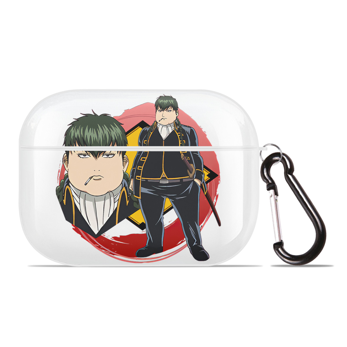（画像用） ぎんたま 坂田銀時（さかたぎんとき） 神楽 志村新八（しむら しんぱち） GINTAMA Sakata Gintoki Kagura Shimura Shinpachi 【AirPods Pro用】ハードシェル保護ケース 耐衝撃・防指紋・カラビナ付き商品仕様