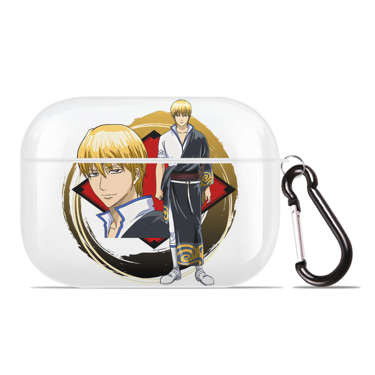 （画像用） ぎんたま 坂田銀時（さかたぎんとき） 神楽 志村新八（しむら しんぱち） GINTAMA Sakata Gintoki Kagura Shimura Shinpachi 【AirPods Pro用】ハードシェル保護ケース 耐衝撃・防指紋・カラビナ付き商品仕様