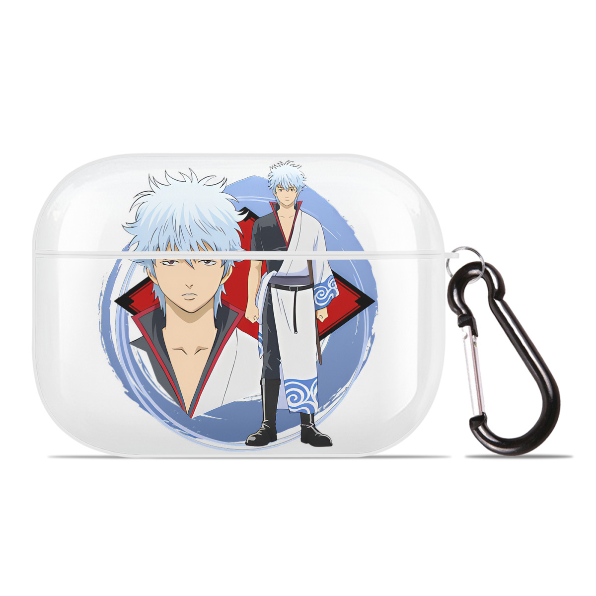 （画像用） ぎんたま 坂田銀時（さかたぎんとき） 神楽 志村新八（しむら しんぱち） GINTAMA Sakata Gintoki Kagura Shimura Shinpachi 【AirPods Pro用】ハードシェル保護ケース 耐衝撃・防指紋・カラビナ付き商品仕様