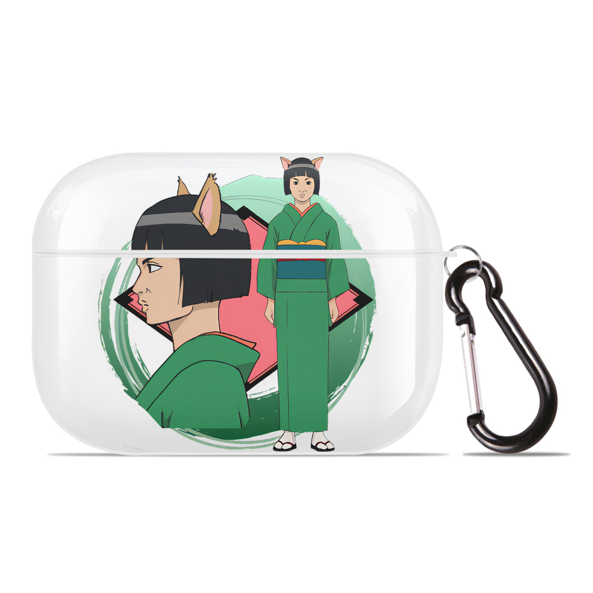 （画像用） ぎんたま 坂田銀時（さかたぎんとき） 神楽 志村新八（しむら しんぱち） GINTAMA Sakata Gintoki Kagura Shimura Shinpachi 【AirPods Pro用】ハードシェル保護ケース 耐衝撃・防指紋・カラビナ付き商品仕様