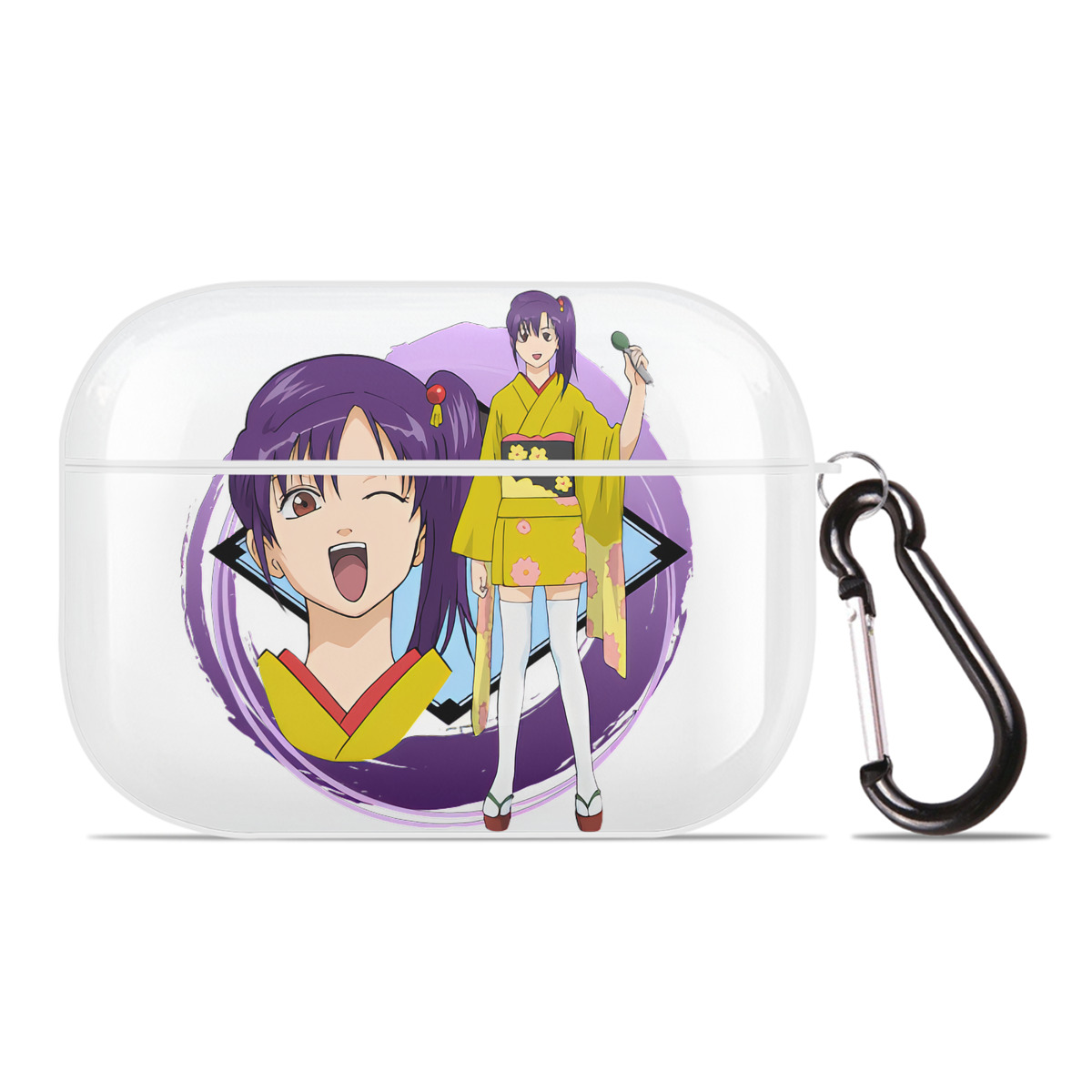 （画像用） ぎんたま 坂田銀時（さかたぎんとき） 神楽 志村新八（しむら しんぱち） GINTAMA Sakata Gintoki Kagura Shimura Shinpachi 【AirPods Pro用】ハードシェル保護ケース 耐衝撃・防指紋・カラビナ付き商品仕様