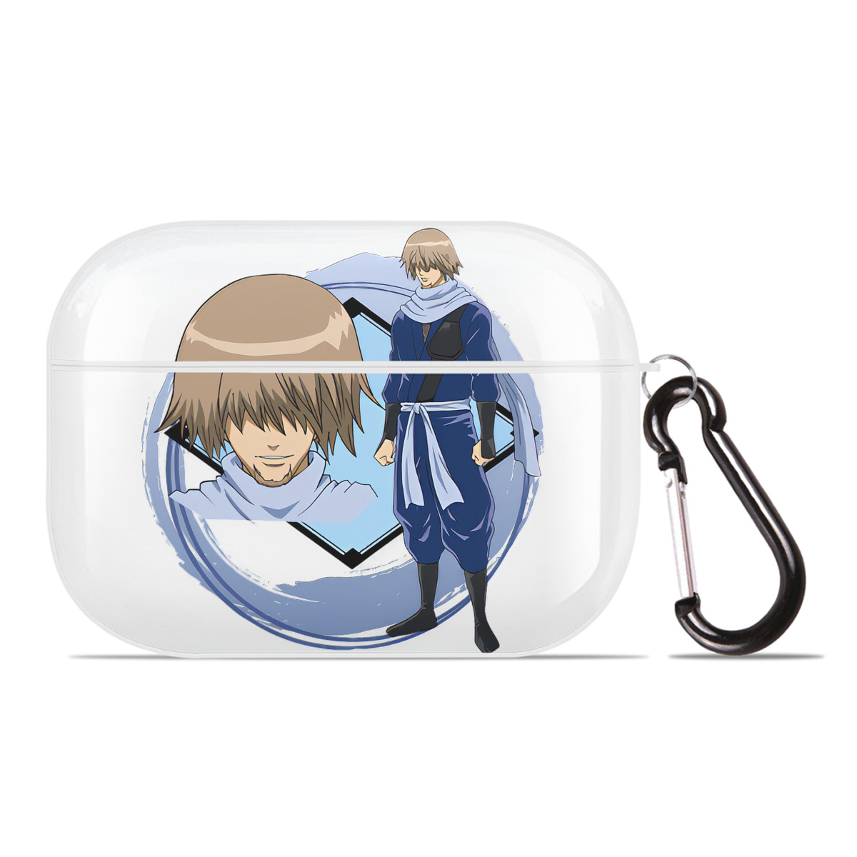 （画像用） ぎんたま 坂田銀時（さかたぎんとき） 神楽 志村新八（しむら しんぱち） GINTAMA Sakata Gintoki Kagura Shimura Shinpachi 【AirPods Pro用】ハードシェル保護ケース 耐衝撃・防指紋・カラビナ付き商品仕様
