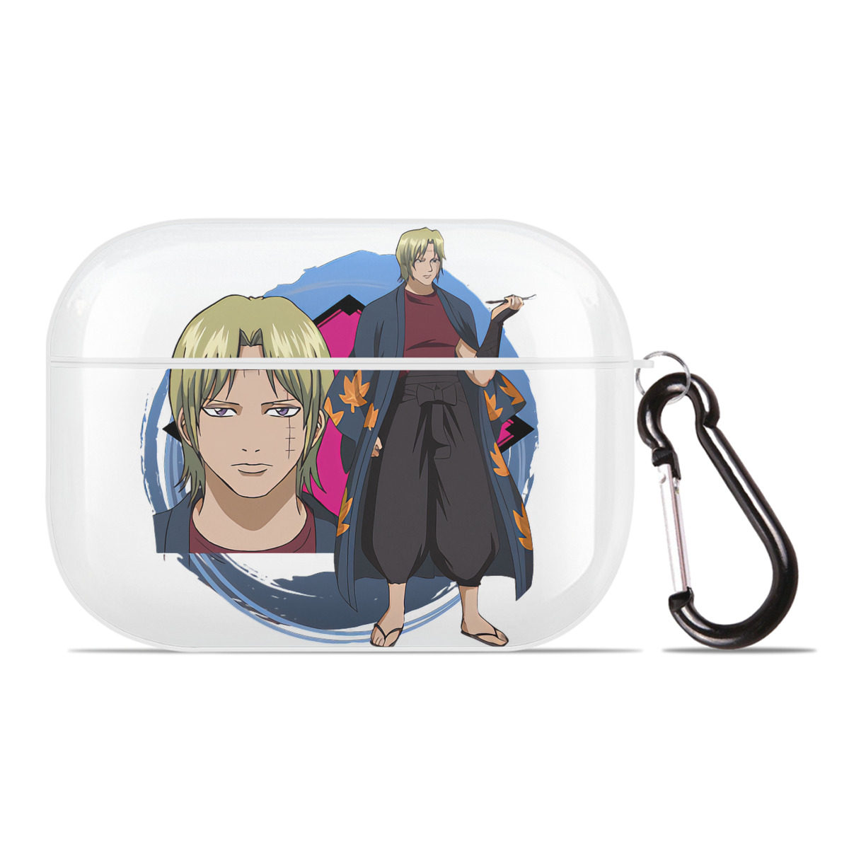 （画像用） ぎんたま 坂田銀時（さかたぎんとき） 神楽 志村新八（しむら しんぱち） GINTAMA Sakata Gintoki Kagura Shimura Shinpachi 【AirPods Pro用】ハードシェル保護ケース 耐衝撃・防指紋・カラビナ付き商品仕様