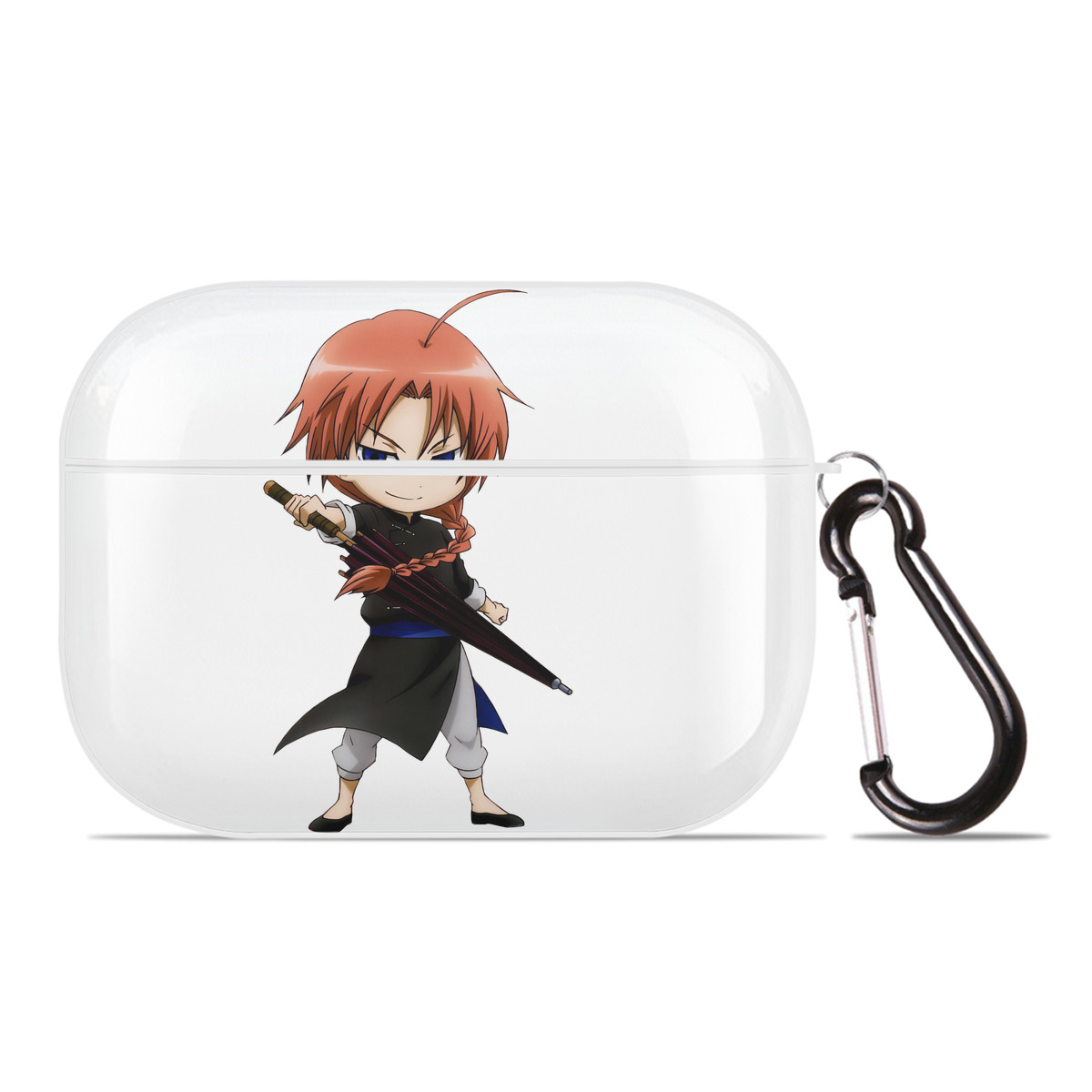 （画像用） ぎんたま 坂田銀時（さかたぎんとき） 神楽 志村新八（しむら しんぱち） GINTAMA Sakata Gintoki Kagura Shimura Shinpachi 【AirPods Pro用】ハードシェル保護ケース 耐衝撃・防指紋・カラビナ付き商品仕様