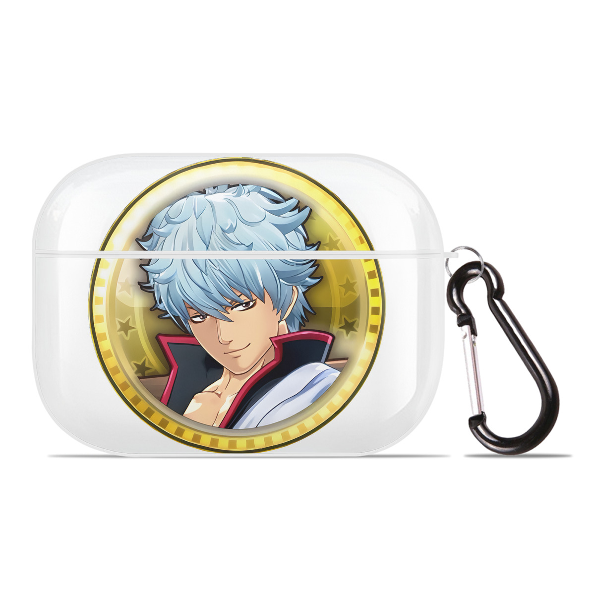 （画像用） ぎんたま 坂田銀時（さかたぎんとき） 神楽 志村新八（しむら しんぱち） GINTAMA Sakata Gintoki Kagura Shimura Shinpachi 【AirPods Pro用】ハードシェル保護ケース 耐衝撃・防指紋・カラビナ付き商品仕様