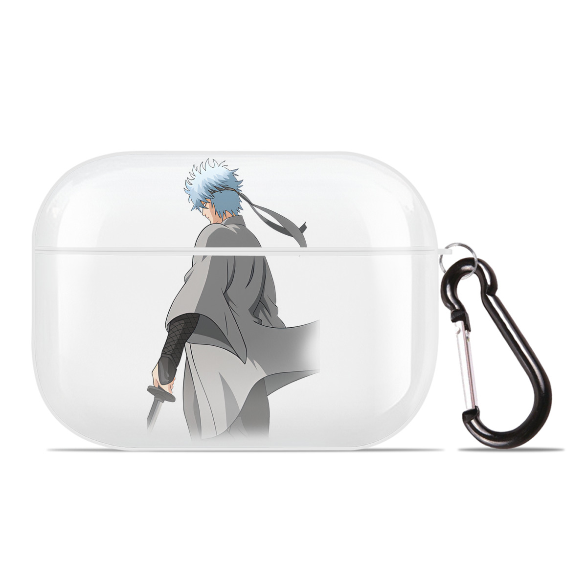 （画像用） ぎんたま 坂田銀時（さかたぎんとき） 神楽 志村新八（しむら しんぱち） GINTAMA Sakata Gintoki Kagura Shimura Shinpachi 【AirPods Pro用】ハードシェル保護ケース 耐衝撃・防指紋・カラビナ付き商品仕様