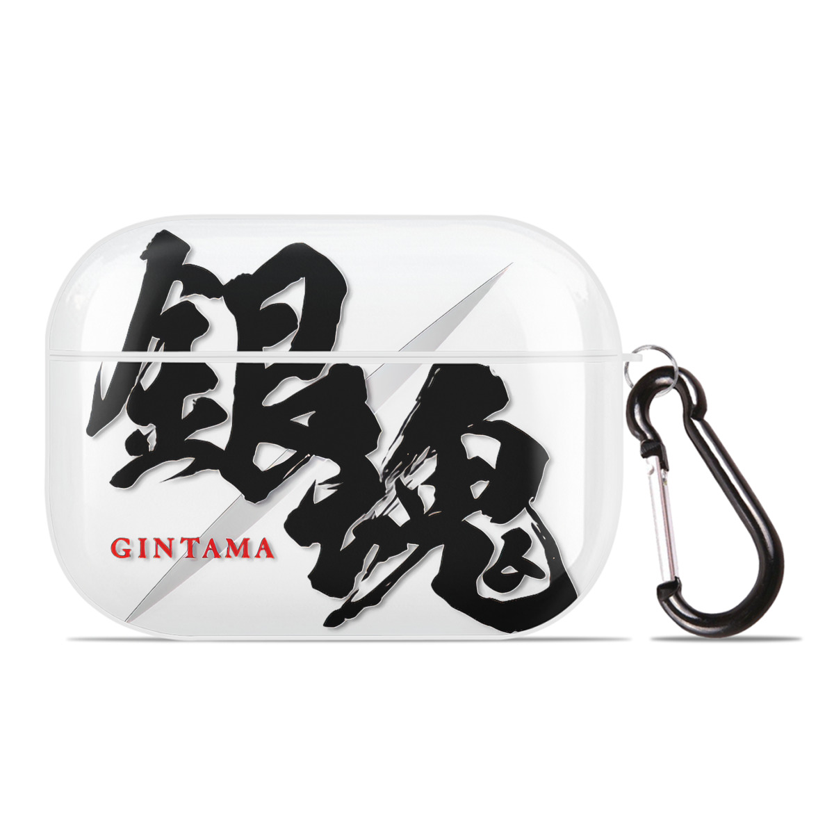 （画像用） ぎんたま 坂田銀時（さかたぎんとき） 神楽 志村新八（しむら しんぱち） GINTAMA Sakata Gintoki Kagura Shimura Shinpachi 【AirPods Pro用】ハードシェル保護ケース 耐衝撃・防指紋・カラビナ付き商品仕様