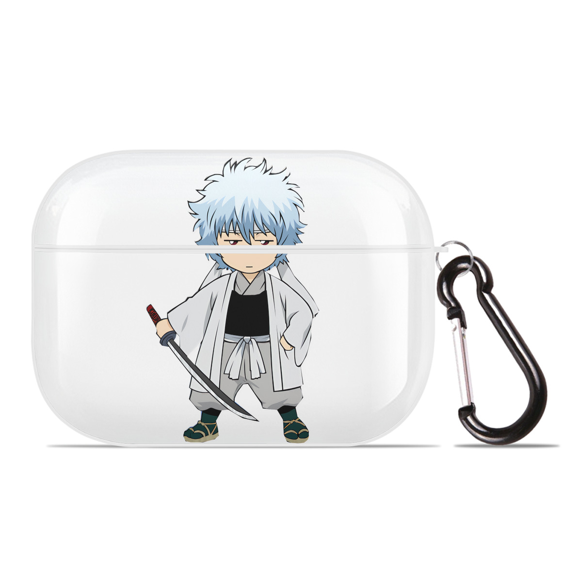 （画像用） ぎんたま 坂田銀時（さかたぎんとき） 神楽 志村新八（しむら しんぱち） GINTAMA Sakata Gintoki Kagura Shimura Shinpachi 【AirPods Pro用】ハードシェル保護ケース 耐衝撃・防指紋・カラビナ付き商品仕様