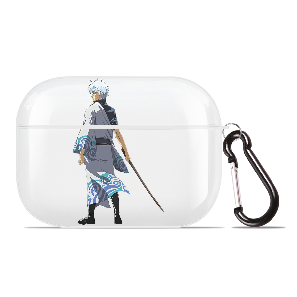 （画像用） ぎんたま 坂田銀時（さかたぎんとき） 神楽 志村新八（しむら しんぱち） GINTAMA Sakata Gintoki Kagura Shimura Shinpachi 【AirPods Pro用】ハードシェル保護ケース 耐衝撃・防指紋・カラビナ付き商品仕様