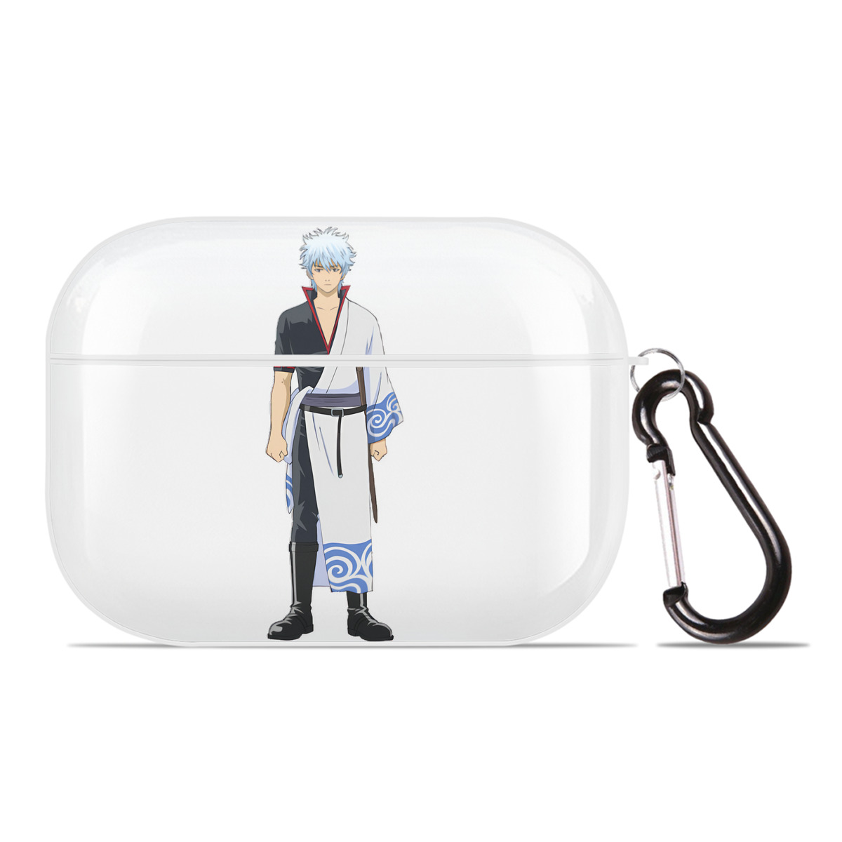 （画像用） ぎんたま 坂田銀時（さかたぎんとき） 神楽 志村新八（しむら しんぱち） GINTAMA Sakata Gintoki Kagura Shimura Shinpachi 【AirPods Pro用】ハードシェル保護ケース 耐衝撃・防指紋・カラビナ付き商品仕様