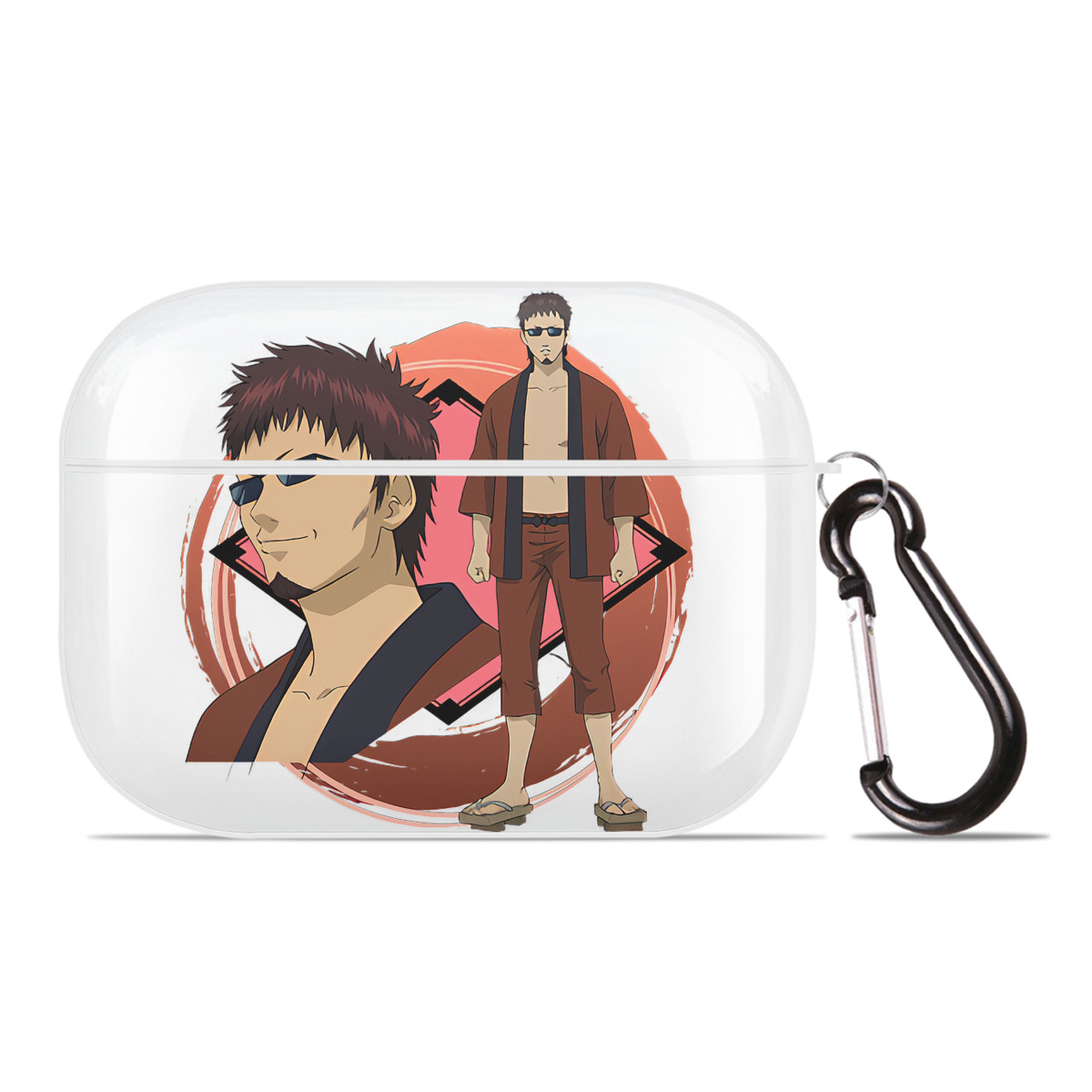 （画像用） ぎんたま 坂田銀時（さかたぎんとき） 神楽 志村新八（しむら しんぱち） GINTAMA Sakata Gintoki Kagura Shimura Shinpachi 【AirPods Pro用】ハードシェル保護ケース 耐衝撃・防指紋・カラビナ付き商品仕様