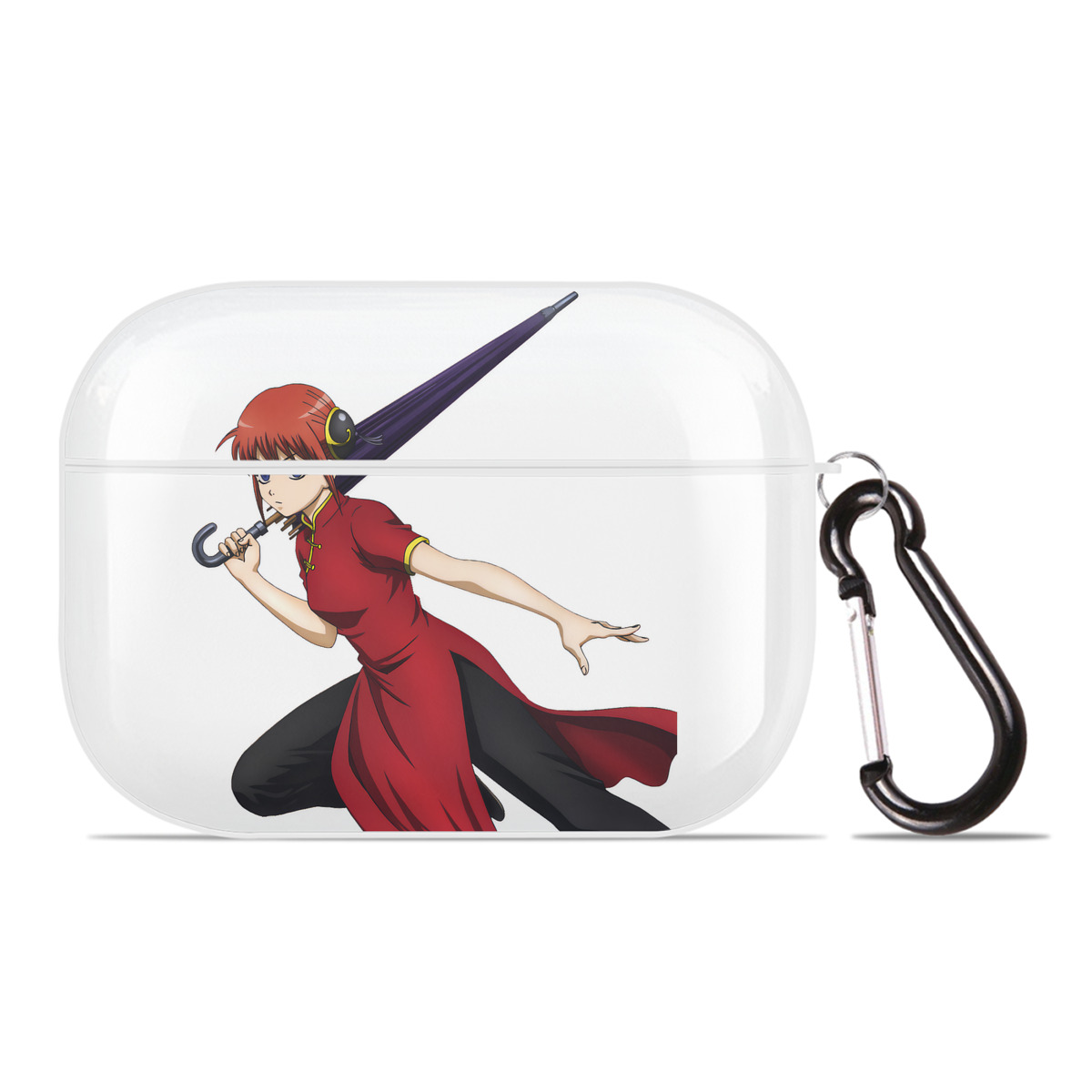 （画像用） ぎんたま 坂田銀時（さかたぎんとき） 神楽 志村新八（しむら しんぱち） GINTAMA Sakata Gintoki Kagura Shimura Shinpachi 【AirPods Pro用】ハードシェル保護ケース 耐衝撃・防指紋・カラビナ付き商品仕様