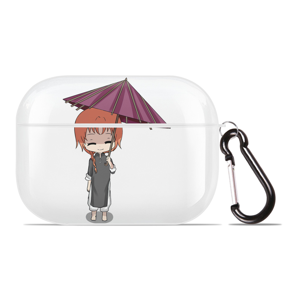 （画像用） ぎんたま 坂田銀時（さかたぎんとき） 神楽 志村新八（しむら しんぱち） GINTAMA Sakata Gintoki Kagura Shimura Shinpachi 【AirPods Pro用】ハードシェル保護ケース 耐衝撃・防指紋・カラビナ付き商品仕様