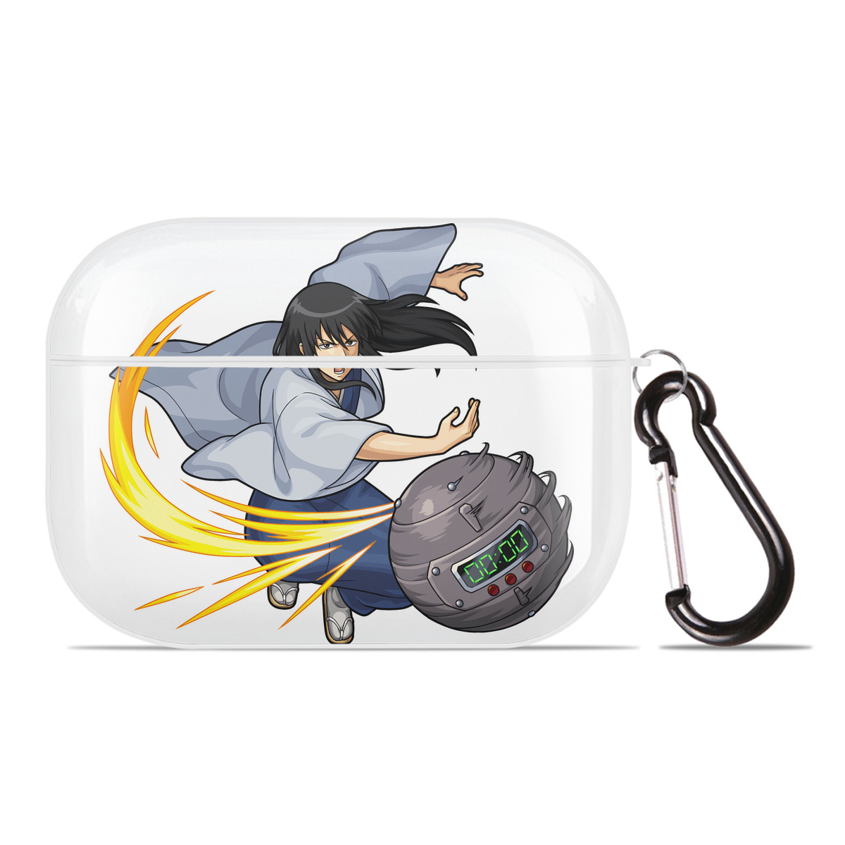 （画像用） ぎんたま 坂田銀時（さかたぎんとき） 神楽 志村新八（しむら しんぱち） GINTAMA Sakata Gintoki Kagura Shimura Shinpachi 【AirPods Pro用】ハードシェル保護ケース 耐衝撃・防指紋・カラビナ付き商品仕様