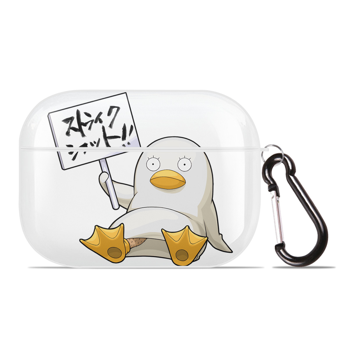 （画像用） ぎんたま 坂田銀時（さかたぎんとき） 神楽 志村新八（しむら しんぱち） GINTAMA Sakata Gintoki Kagura Shimura Shinpachi 【AirPods Pro用】ハードシェル保護ケース 耐衝撃・防指紋・カラビナ付き商品仕様