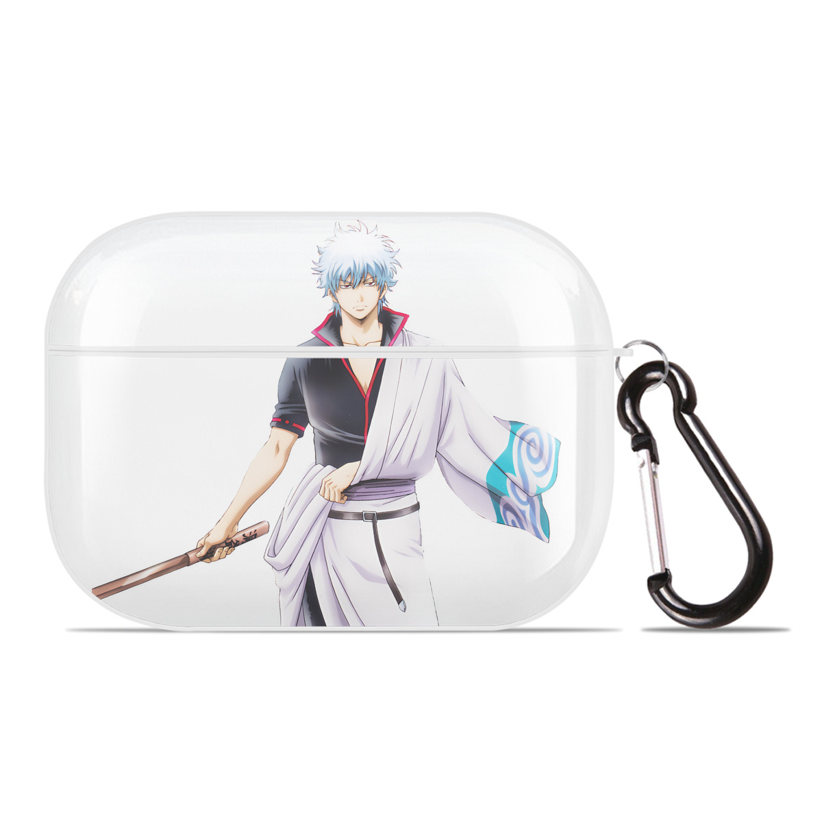（画像用） ぎんたま 坂田銀時（さかたぎんとき） 神楽 志村新八（しむら しんぱち） GINTAMA Sakata Gintoki Kagura Shimura Shinpachi 【AirPods Pro用】ハードシェル保護ケース 耐衝撃・防指紋・カラビナ付き商品仕様