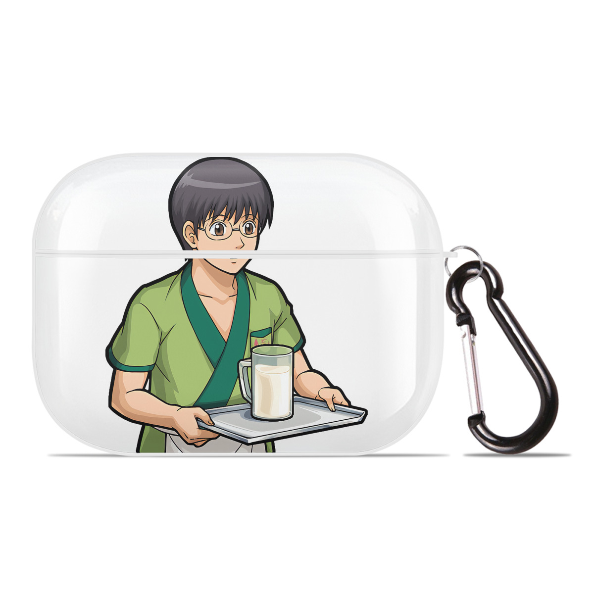（画像用） ぎんたま 坂田銀時（さかたぎんとき） 神楽 志村新八（しむら しんぱち） GINTAMA Sakata Gintoki Kagura Shimura Shinpachi 【AirPods Pro用】ハードシェル保護ケース 耐衝撃・防指紋・カラビナ付き商品仕様