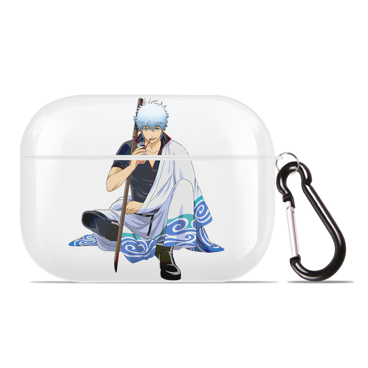 （画像用） ぎんたま 坂田銀時（さかたぎんとき） 神楽 志村新八（しむら しんぱち） GINTAMA Sakata Gintoki Kagura Shimura Shinpachi 【AirPods Pro用】ハードシェル保護ケース 耐衝撃・防指紋・カラビナ付き商品仕様