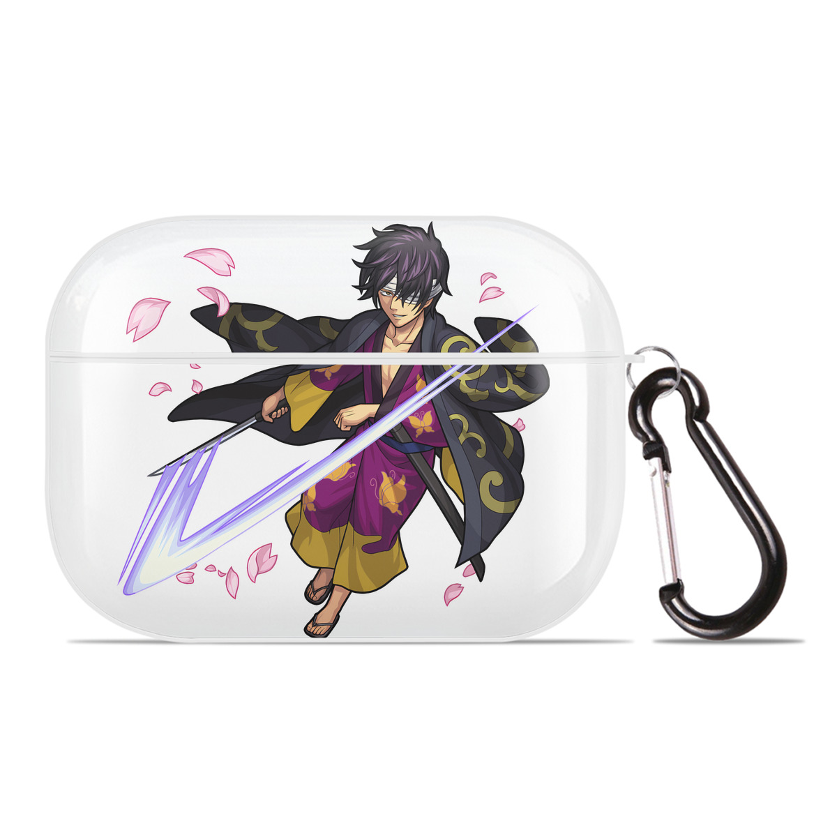 （画像用） ぎんたま 坂田銀時（さかたぎんとき） 神楽 志村新八（しむら しんぱち） GINTAMA Sakata Gintoki Kagura Shimura Shinpachi 【AirPods Pro用】ハードシェル保護ケース 耐衝撃・防指紋・カラビナ付き商品仕様