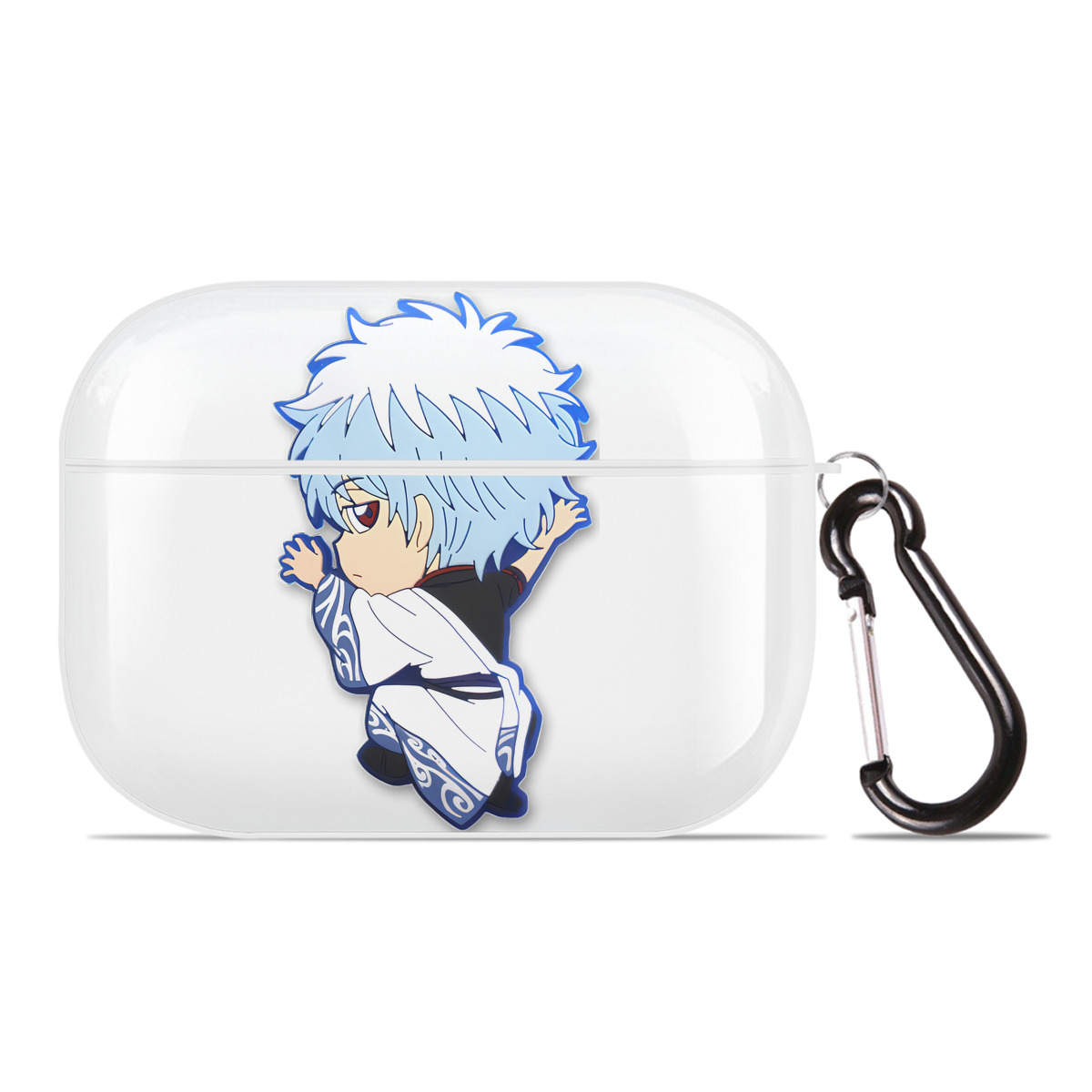 （画像用） ぎんたま 坂田銀時（さかたぎんとき） 神楽 志村新八（しむら しんぱち） GINTAMA Sakata Gintoki Kagura Shimura Shinpachi 【AirPods Pro用】ハードシェル保護ケース 耐衝撃・防指紋・カラビナ付き商品仕様