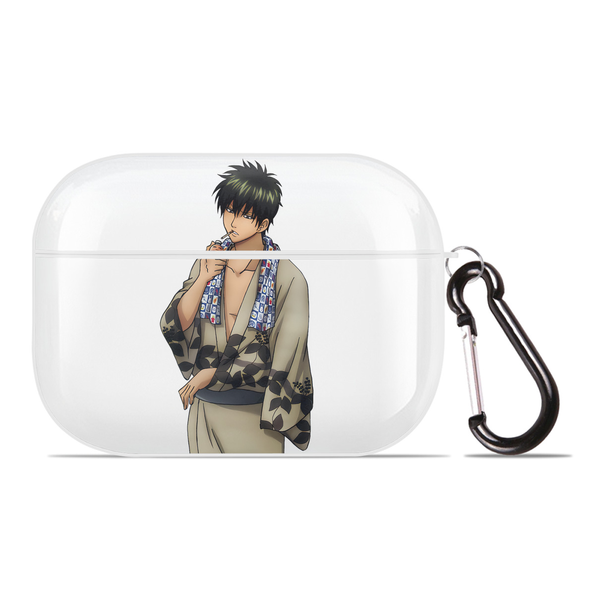 （画像用） ぎんたま 坂田銀時（さかたぎんとき） 神楽 志村新八（しむら しんぱち） GINTAMA Sakata Gintoki Kagura Shimura Shinpachi 【AirPods Pro用】ハードシェル保護ケース 耐衝撃・防指紋・カラビナ付き商品仕様
