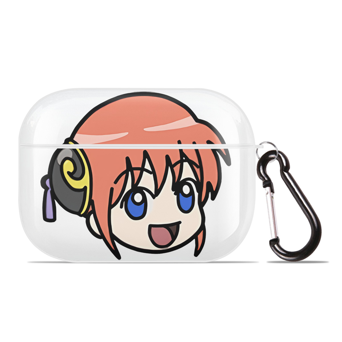 （画像用） ぎんたま 坂田銀時（さかたぎんとき） 神楽 志村新八（しむら しんぱち） GINTAMA Sakata Gintoki Kagura Shimura Shinpachi 【AirPods Pro用】ハードシェル保護ケース 耐衝撃・防指紋・カラビナ付き商品仕様