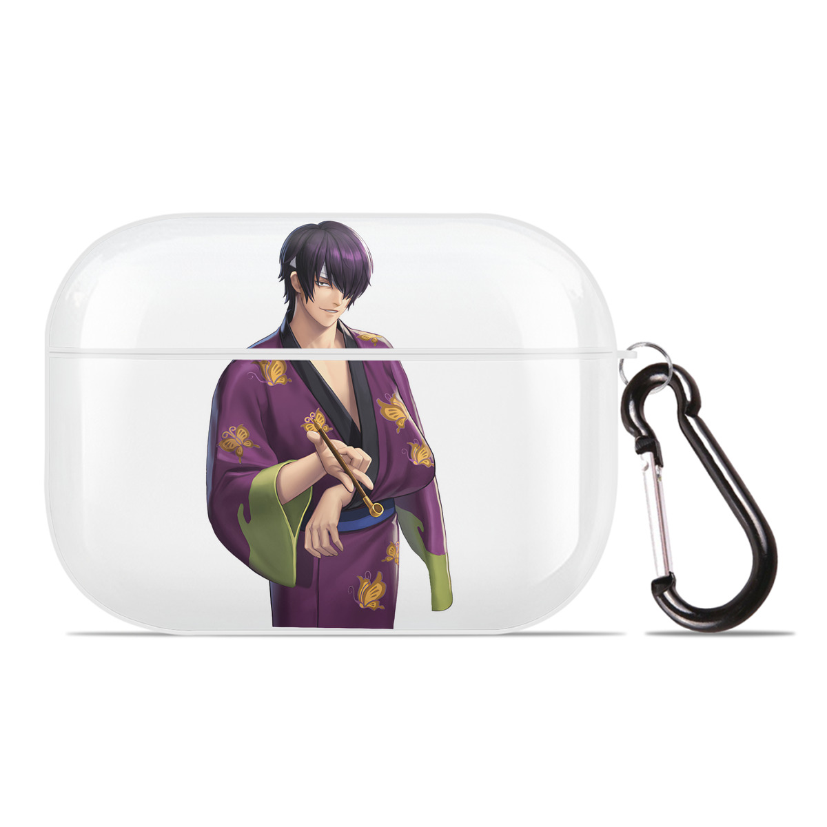 （画像用） ぎんたま 坂田銀時（さかたぎんとき） 神楽 志村新八（しむら しんぱち） GINTAMA Sakata Gintoki Kagura Shimura Shinpachi 【AirPods Pro用】ハードシェル保護ケース 耐衝撃・防指紋・カラビナ付き商品仕様