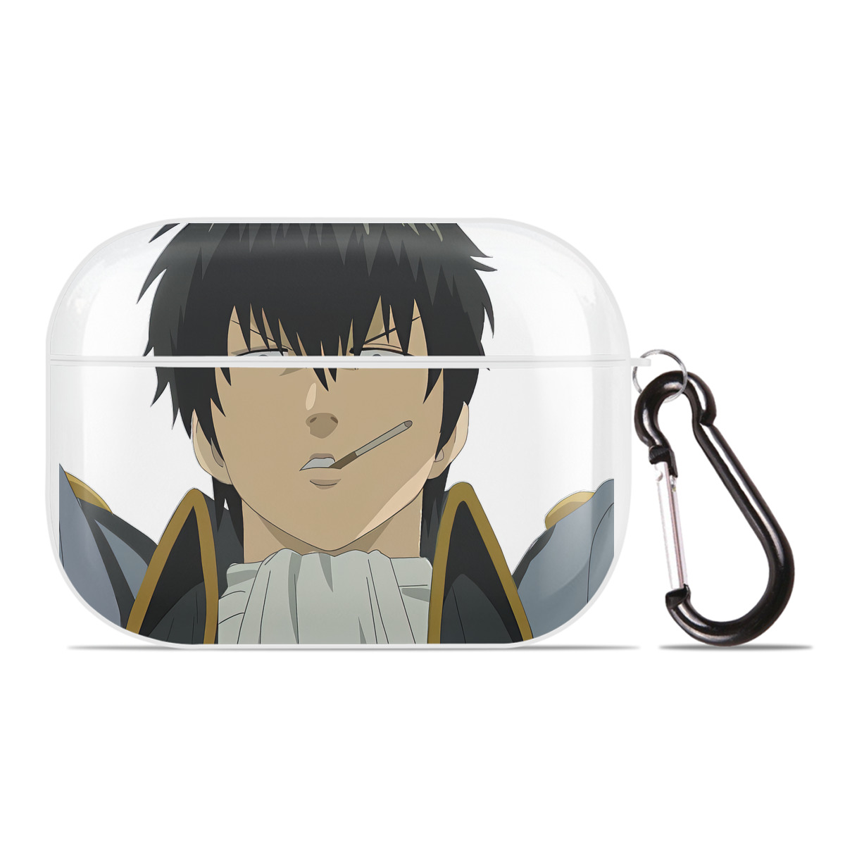 （画像用） ぎんたま 坂田銀時（さかたぎんとき） 神楽 志村新八（しむら しんぱち） GINTAMA Sakata Gintoki Kagura Shimura Shinpachi 【AirPods Pro用】ハードシェル保護ケース 耐衝撃・防指紋・カラビナ付き商品仕様