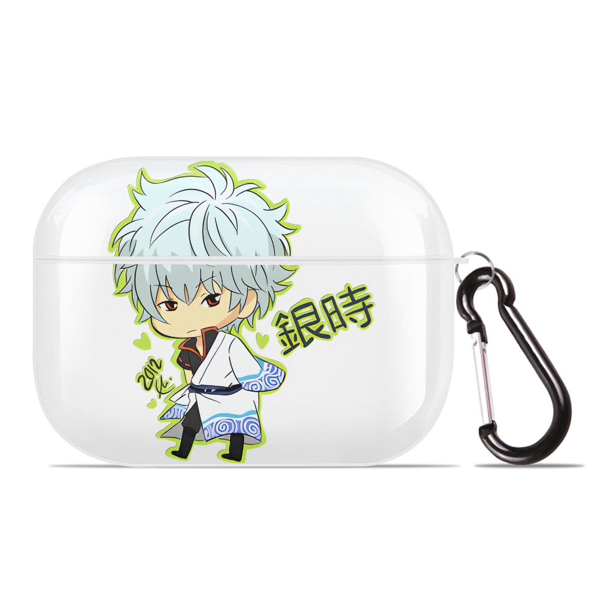 （画像用） ぎんたま 坂田銀時（さかたぎんとき） 神楽 志村新八（しむら しんぱち） GINTAMA Sakata Gintoki Kagura Shimura Shinpachi 【AirPods Pro用】ハードシェル保護ケース 耐衝撃・防指紋・カラビナ付き商品仕様