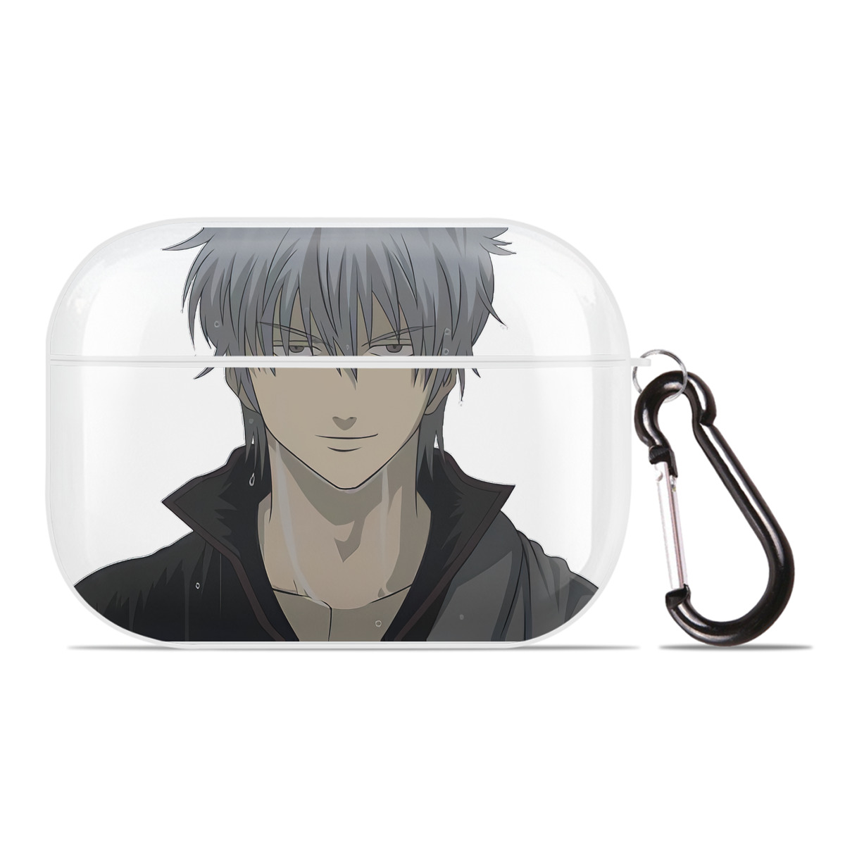 （画像用） ぎんたま 坂田銀時（さかたぎんとき） 神楽 志村新八（しむら しんぱち） GINTAMA Sakata Gintoki Kagura Shimura Shinpachi 【AirPods Pro用】ハードシェル保護ケース 耐衝撃・防指紋・カラビナ付き商品仕様