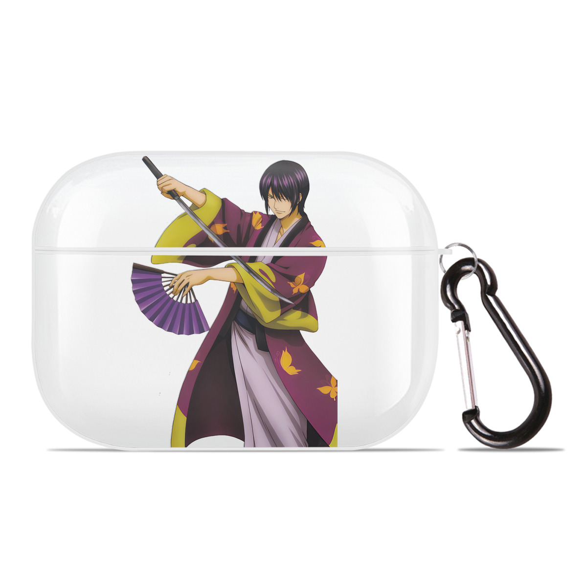 （画像用） ぎんたま 坂田銀時（さかたぎんとき） 神楽 志村新八（しむら しんぱち） GINTAMA Sakata Gintoki Kagura Shimura Shinpachi 【AirPods Pro用】ハードシェル保護ケース 耐衝撃・防指紋・カラビナ付き商品仕様