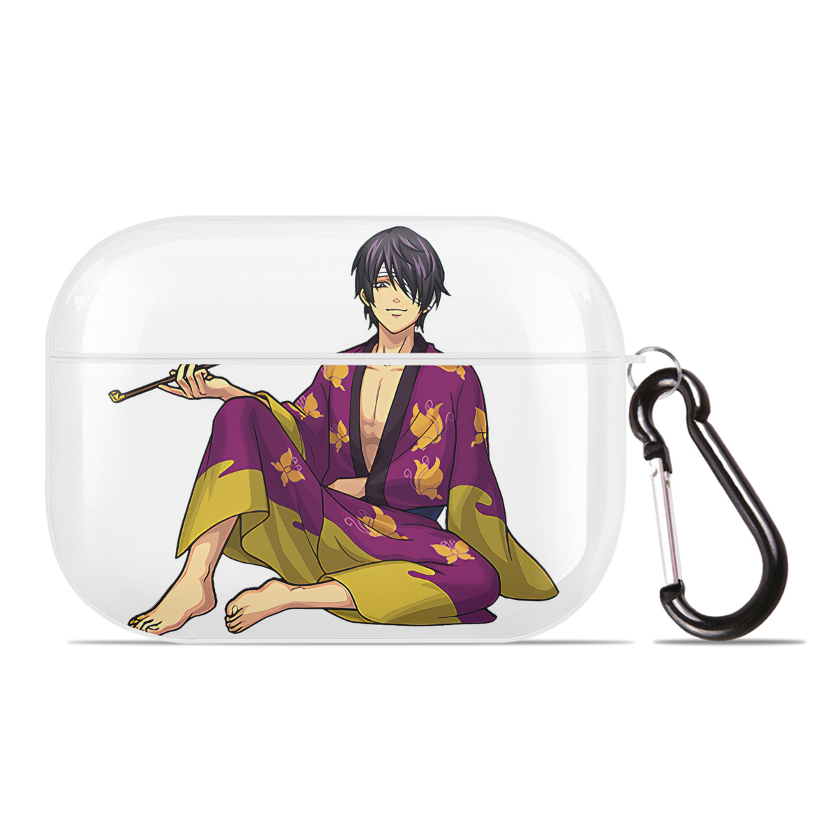 （画像用） ぎんたま 坂田銀時（さかたぎんとき） 神楽 志村新八（しむら しんぱち） GINTAMA Sakata Gintoki Kagura Shimura Shinpachi 【AirPods Pro用】ハードシェル保護ケース 耐衝撃・防指紋・カラビナ付き商品仕様
