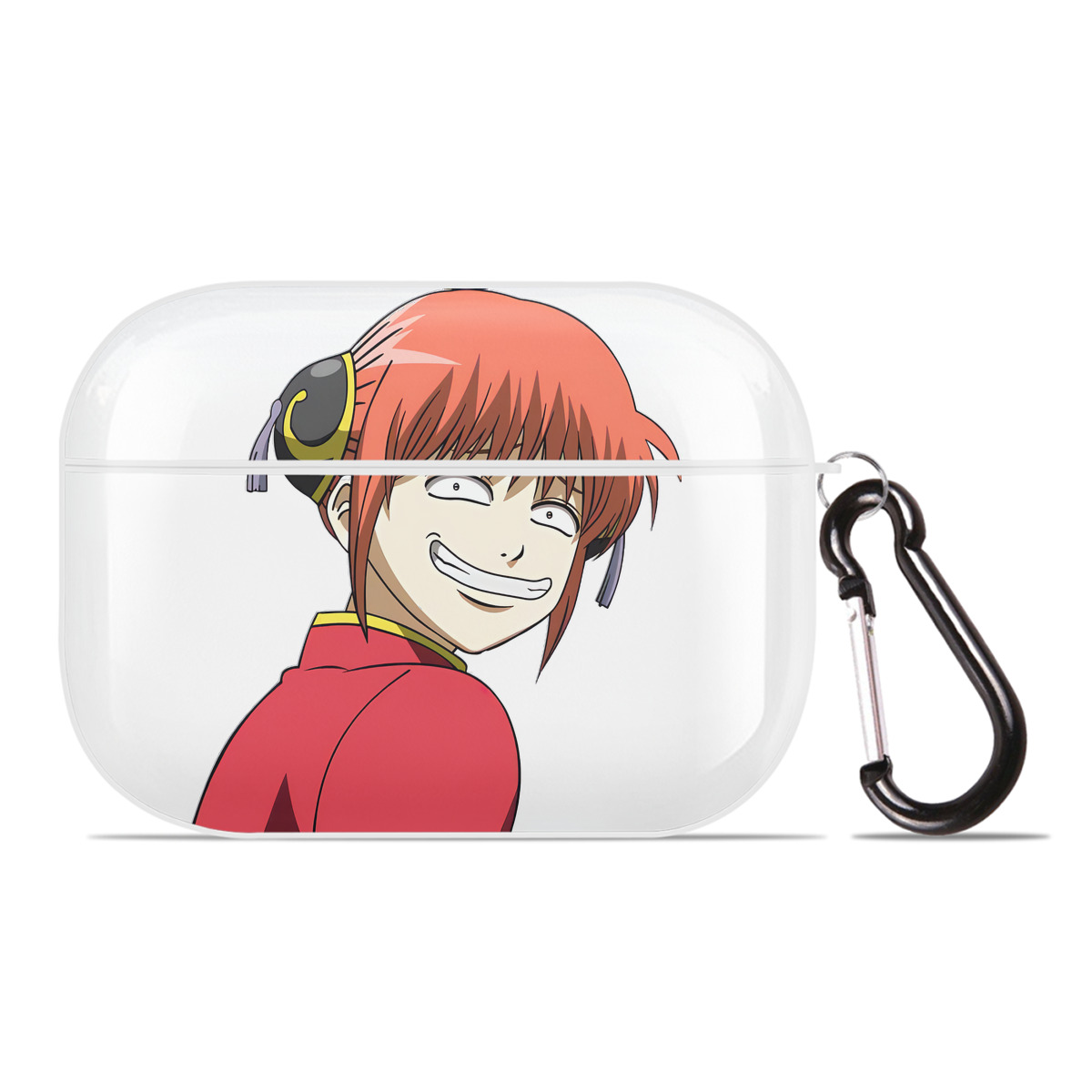 （画像用） ぎんたま 坂田銀時（さかたぎんとき） 神楽 志村新八（しむら しんぱち） GINTAMA Sakata Gintoki Kagura Shimura Shinpachi 【AirPods Pro用】ハードシェル保護ケース 耐衝撃・防指紋・カラビナ付き商品仕様