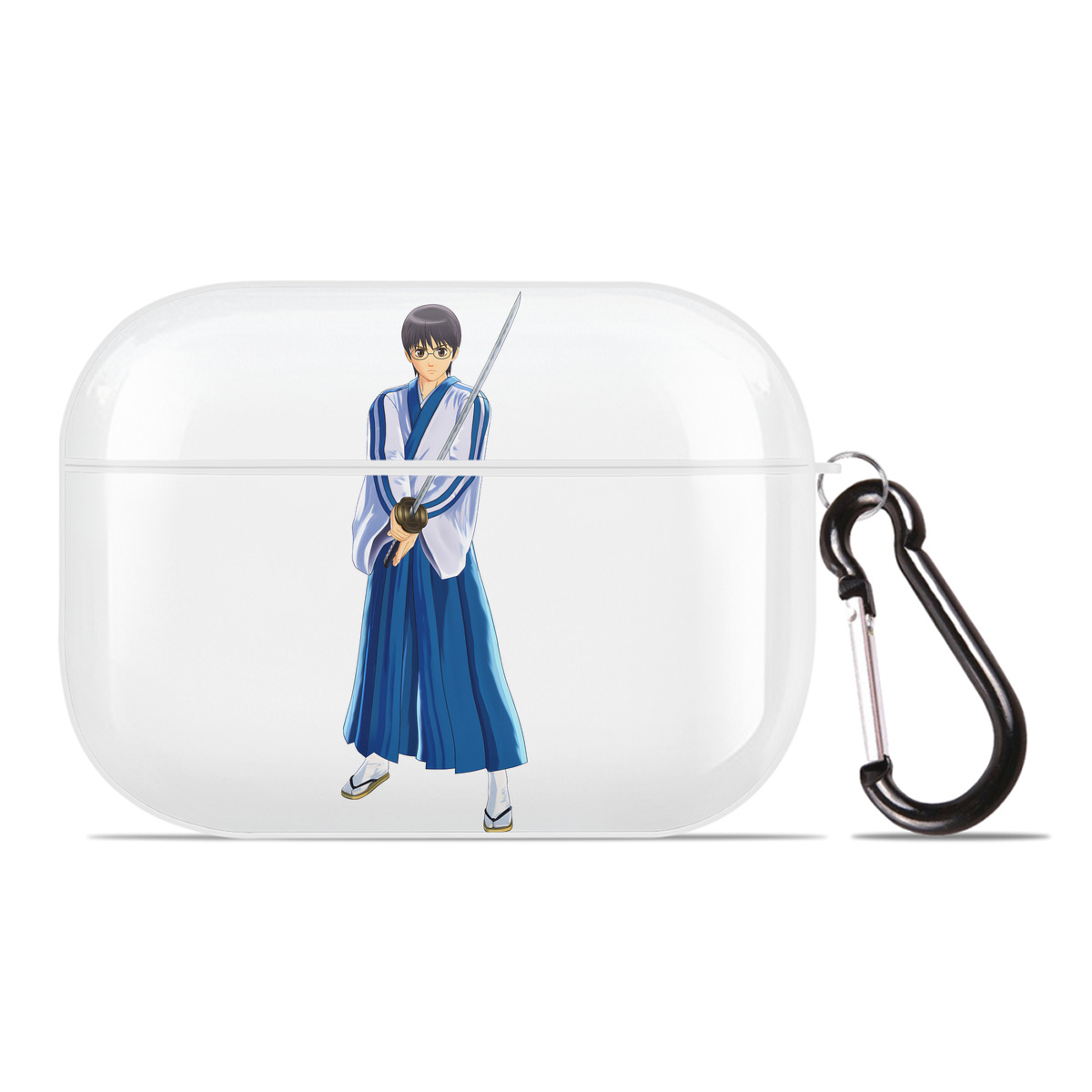 （画像用） ぎんたま 坂田銀時（さかたぎんとき） 神楽 志村新八（しむら しんぱち） GINTAMA Sakata Gintoki Kagura Shimura Shinpachi 【AirPods Pro用】ハードシェル保護ケース 耐衝撃・防指紋・カラビナ付き商品仕様