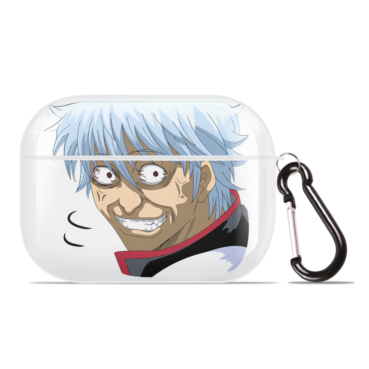 （画像用） ぎんたま 坂田銀時（さかたぎんとき） 神楽 志村新八（しむら しんぱち） GINTAMA Sakata Gintoki Kagura Shimura Shinpachi 【AirPods Pro用】ハードシェル保護ケース 耐衝撃・防指紋・カラビナ付き商品仕様