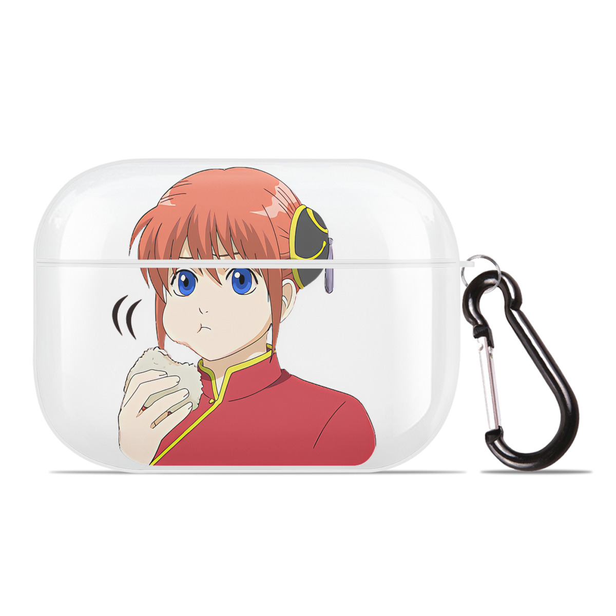 （画像用） ぎんたま 坂田銀時（さかたぎんとき） 神楽 志村新八（しむら しんぱち） GINTAMA Sakata Gintoki Kagura Shimura Shinpachi 【AirPods Pro用】ハードシェル保護ケース 耐衝撃・防指紋・カラビナ付き商品仕様