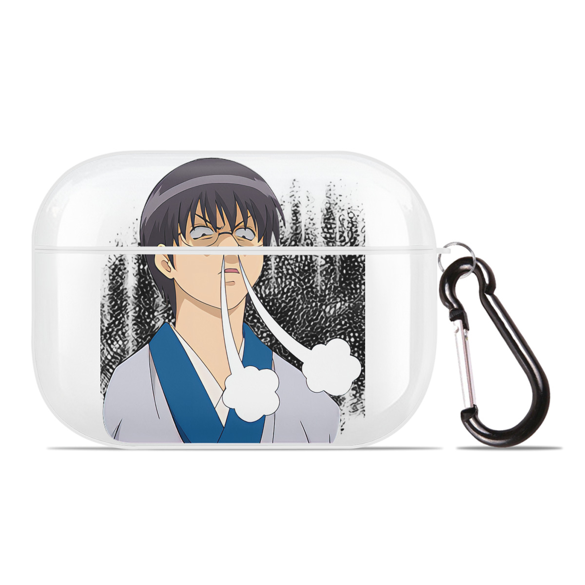 （画像用） ぎんたま 坂田銀時（さかたぎんとき） 神楽 志村新八（しむら しんぱち） GINTAMA Sakata Gintoki Kagura Shimura Shinpachi 【AirPods Pro用】ハードシェル保護ケース 耐衝撃・防指紋・カラビナ付き商品仕様