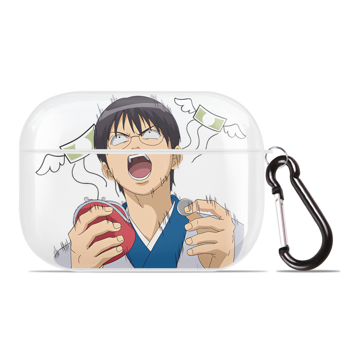 （画像用） ぎんたま 坂田銀時（さかたぎんとき） 神楽 志村新八（しむら しんぱち） GINTAMA Sakata Gintoki Kagura Shimura Shinpachi 【AirPods Pro用】ハードシェル保護ケース 耐衝撃・防指紋・カラビナ付き商品仕様