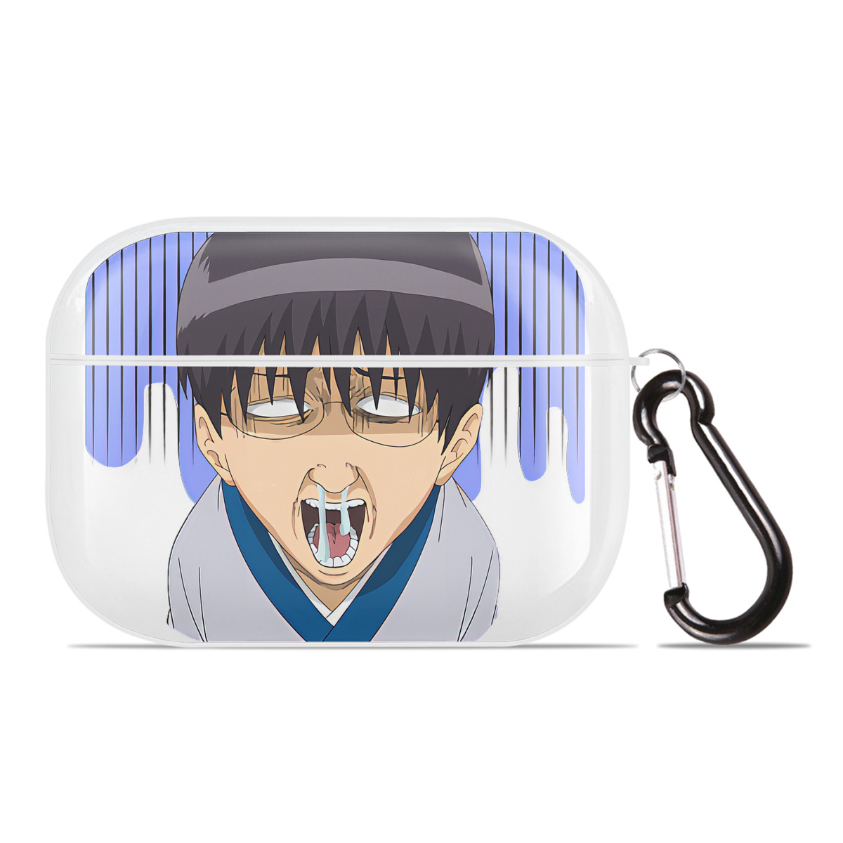 （画像用） ぎんたま 坂田銀時（さかたぎんとき） 神楽 志村新八（しむら しんぱち） GINTAMA Sakata Gintoki Kagura Shimura Shinpachi 【AirPods Pro用】ハードシェル保護ケース 耐衝撃・防指紋・カラビナ付き商品仕様