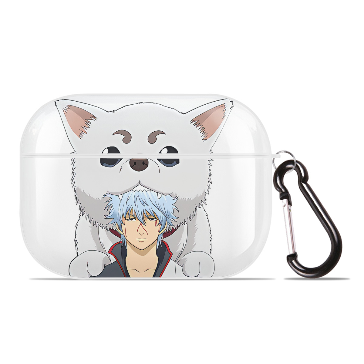 （画像用） ぎんたま 坂田銀時（さかたぎんとき） 神楽 志村新八（しむら しんぱち） GINTAMA Sakata Gintoki Kagura Shimura Shinpachi 【AirPods Pro用】ハードシェル保護ケース 耐衝撃・防指紋・カラビナ付き商品仕様