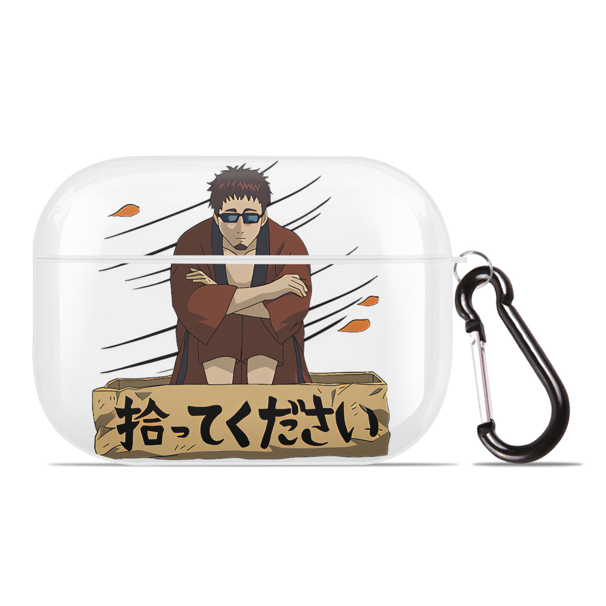 （画像用） ぎんたま 坂田銀時（さかたぎんとき） 神楽 志村新八（しむら しんぱち） GINTAMA Sakata Gintoki Kagura Shimura Shinpachi 【AirPods Pro用】ハードシェル保護ケース 耐衝撃・防指紋・カラビナ付き商品仕様