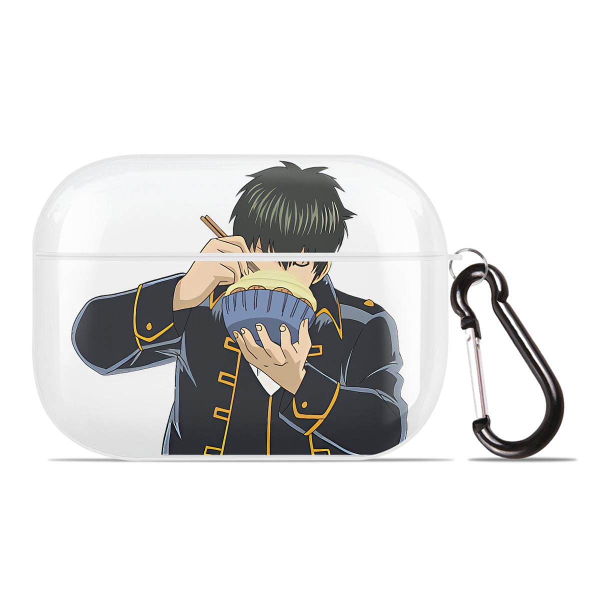 （画像用） ぎんたま 坂田銀時（さかたぎんとき） 神楽 志村新八（しむら しんぱち） GINTAMA Sakata Gintoki Kagura Shimura Shinpachi 【AirPods Pro用】ハードシェル保護ケース 耐衝撃・防指紋・カラビナ付き商品仕様