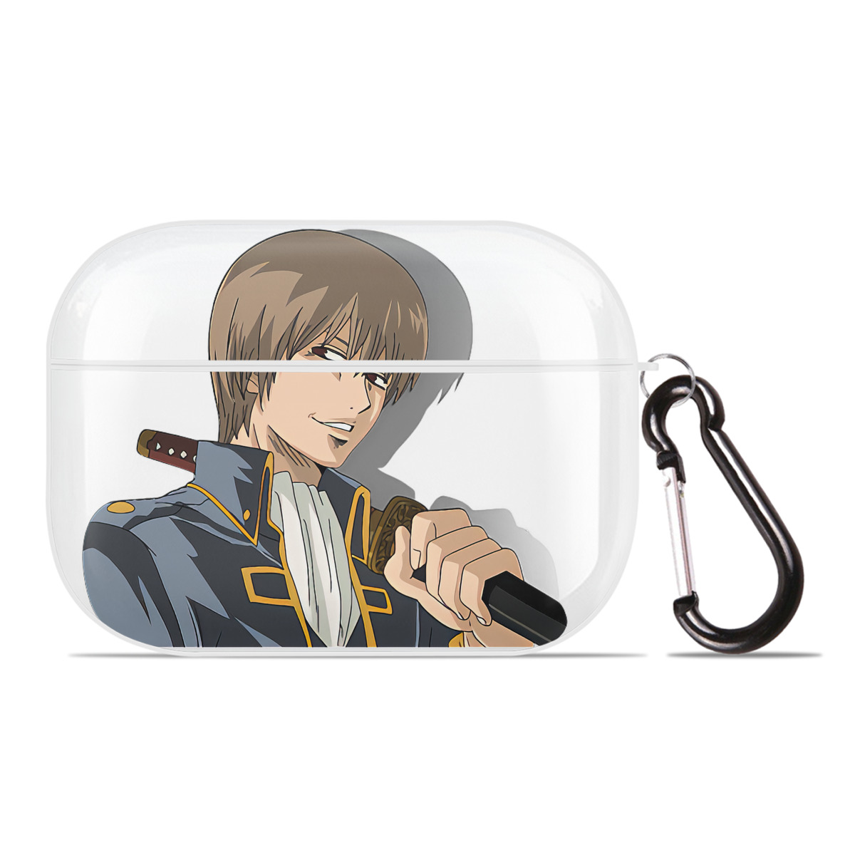 （画像用） ぎんたま 坂田銀時（さかたぎんとき） 神楽 志村新八（しむら しんぱち） GINTAMA Sakata Gintoki Kagura Shimura Shinpachi 【AirPods Pro用】ハードシェル保護ケース 耐衝撃・防指紋・カラビナ付き商品仕様