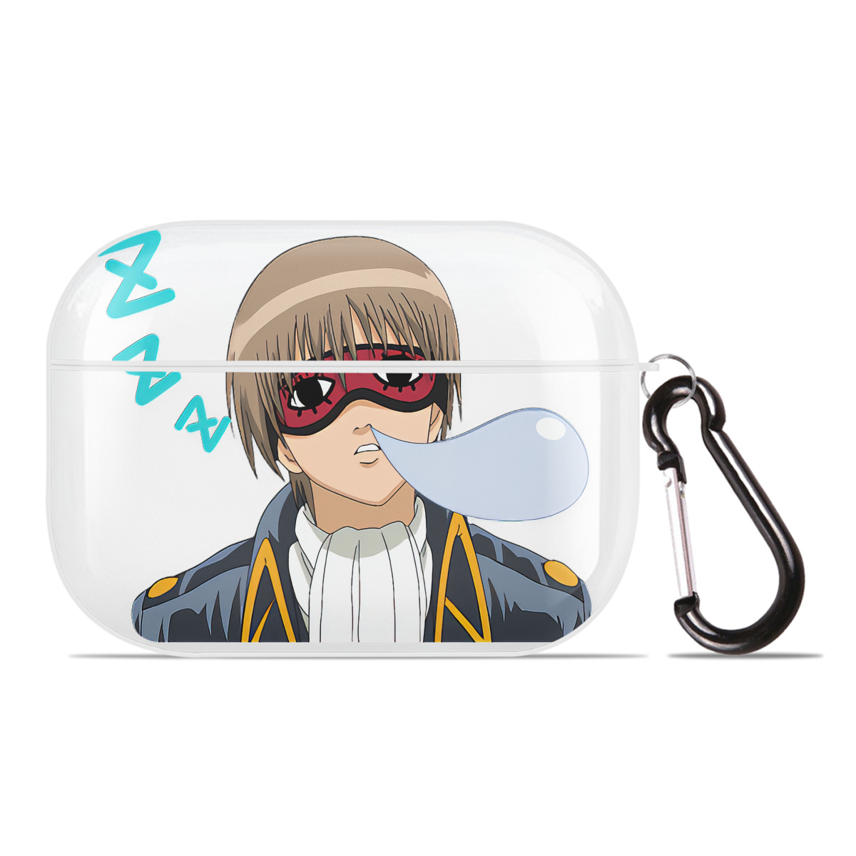 （画像用） ぎんたま 坂田銀時（さかたぎんとき） 神楽 志村新八（しむら しんぱち） GINTAMA Sakata Gintoki Kagura Shimura Shinpachi 【AirPods Pro用】ハードシェル保護ケース 耐衝撃・防指紋・カラビナ付き商品仕様